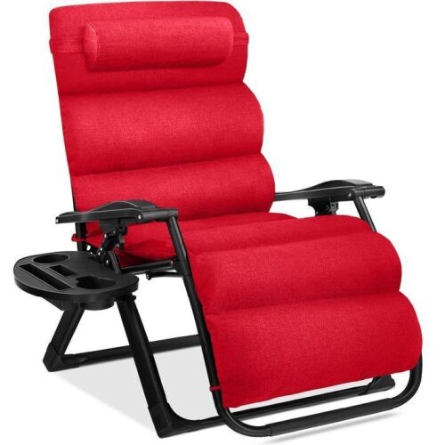 Oversized Zero Gravity Chair, Folding Outdoor Recliner w/ Removable Cushion - Lot 485