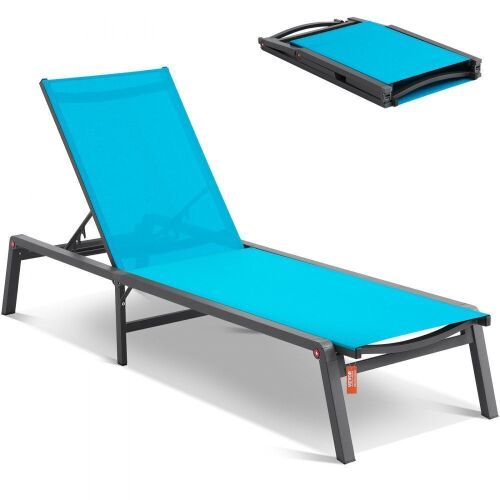 VEVOR Outdoor Patio Chaise Lounge Chair with Adjustable 5-Position - Lot 488