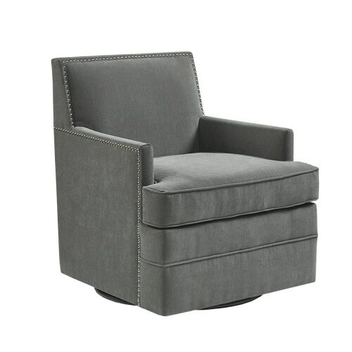 Madison Park Transitional Circa Swivel Chair with Grey Finish - Lot 52