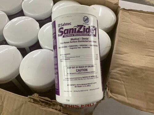 Case of (12) SaniZide Pro 1 Surface Disinfectant Wipes, 150ct - Lot 733