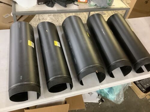 Lot of (5) Master Flow 6 in. x 24 in. Black Stove Pipe - Lot 705JF