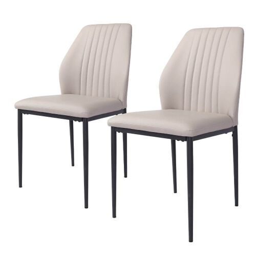 White Dining Chairs, Set of 2  - Lot 708WG
