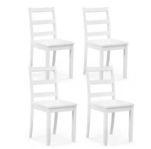White Wood Dining Chairs, Set of 4 - Lot 61JF