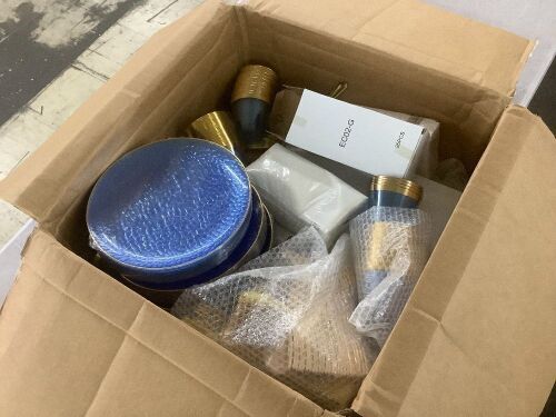 Box of Plastic Plates, Cups, Plasticware, Napkins - Lot 961WG