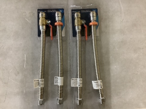 Lot of (2) Max 3/4 in. Push-to-Connect x 3/4 in. FIP Corrugated Stainless Steel Water Heater Connection Kits - Lot 1048JF