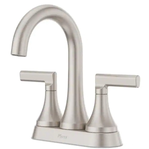 Pfister Vedra 4 in. Centerset Double Handle Bathroom Faucet in Spot Defense Brushed Nickel - Lot 1051JF