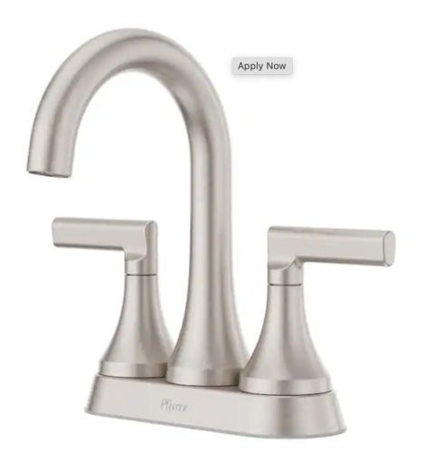 Pfister Vedra 4 in. Centerset Double Handle Bathroom Faucet in Spot Defense Brushed Nickel - Lot 1043JF