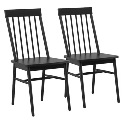 Twin Star Home Black Wood Dining Chairs (Set of 2) - Lot 55JF