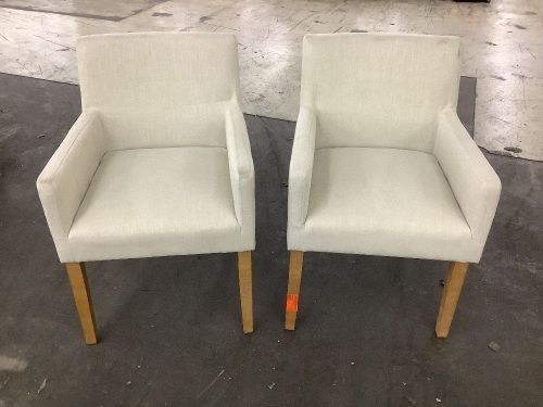 Laoties Beige Linen Upholstered Armchair(Set of 2) - Lot 1038JF