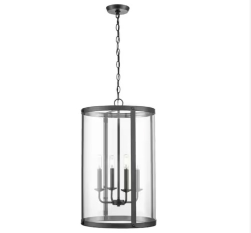 Millennium Lighting Aydenn 240-Watt 4-Light Matte Black Pendant-Light Clear Shade - Lot 1030JF