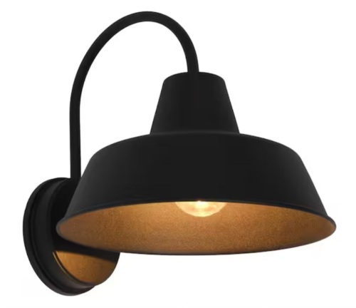 Sylvania Weymouth Single Bulb Antique Black Outdoor Barn Light Sconce with 1 Edison 6.5-Watt LED Light Bulb Included - Lot 1075JF