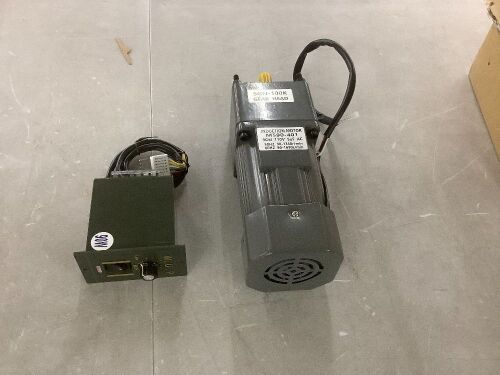 Electric Single-Phase Gear Motor 110V 200W with Speed Controller 0-68 RPM - Lot 453