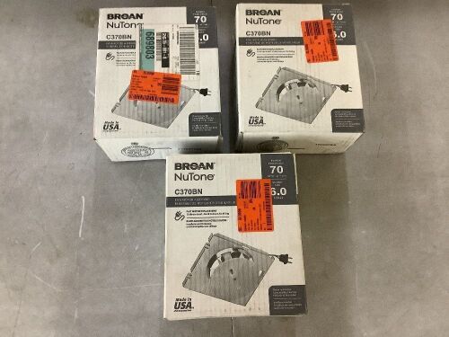 Lot of (3) Broan-NuTone 70 CFM Replacement Motor Wheel for 695A Bathroom Exhaust Fan - Lot 1094JF