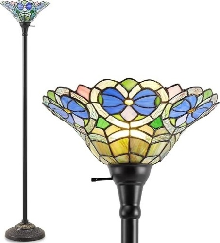 Tiffany Floor Lamp Stain Glass  - Lot 149