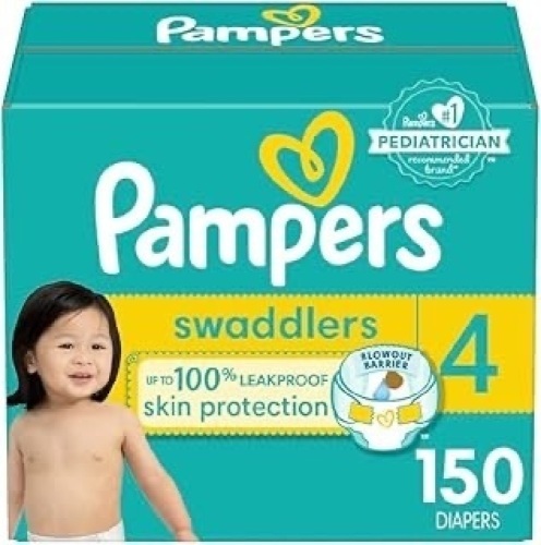 Pampers Swaddlers Size 4 150 Count  - Lot 187