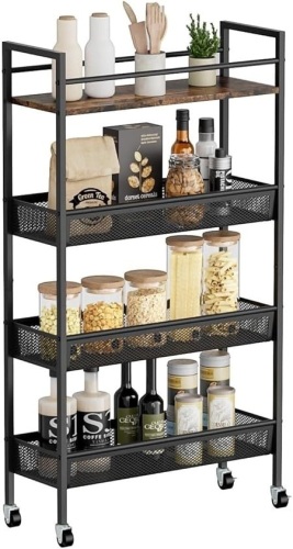 Slim Kitchen Storage Cart 4 tier  - Lot 162