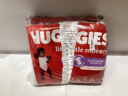 Huggies little movers size 4 70 count  - Lot 186