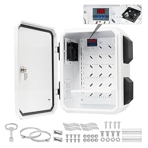 Outdoor Electrical Box with Key Lock, 12v Cooling Fan and Temperature controller - Lot 21