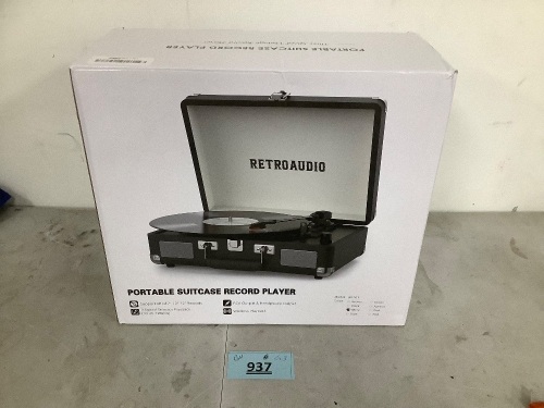 RetroAudio Portable Suitcase Record Player - Lot 937