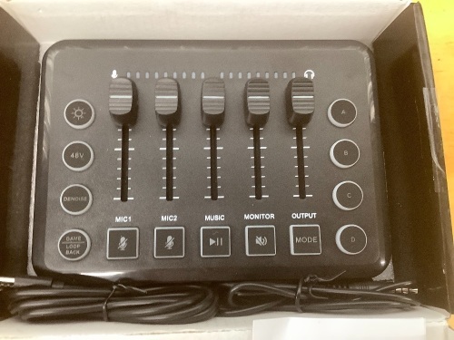Live Sound Card for Live Streaming - Audio Mixer for Music Recording Karaoke Singing Broadcast on Cell Phone/Computer - Lot 2201