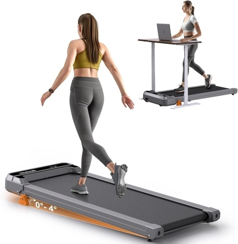 Walking Pad Treadmill with Incline, 3-Levels 300 lbs Capacity Portable Under Desk Treadmill for Home Office Apartment, Mini Space-Saving Compact Design, 2.5HP Ultra-Quiet, Heavy Duty 2025 Upgrade - Lot 2274