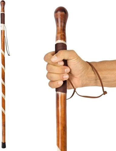 Vive Wooden Walking Stick - Willow Cane for Seniors Hiking & Balance - Heavy Duty Carved Twisted Wood Sticks for Men & Women - Stylish Support Pole for Outdoor Trekking & Weight Bearing - Lot 2291