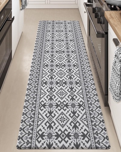 LUMI Anti Fatigue Kitchen Cushioned Mat for Floor, Ultra Soft Non-Slip Waterproof Runner for Standing, Stain Resistant PVC Comfort Rugs for Home, Office, Sink, Laundry, 24x59 - Lot 2336
