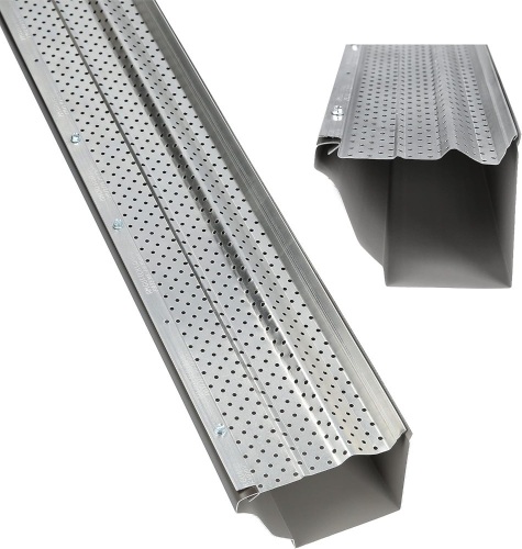 A-M Gutter Guard - Heavy Duty Lifetime Quality Aluminum Leaf & Debris Protection for 5-inch and 6-inch (5 Inch-31 Feet, Mill Finish) - Made in The USA - Lot 2338
