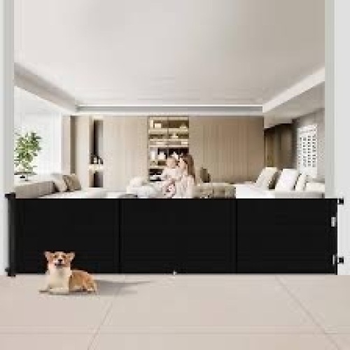 Upgrade 200 inch Retractable Baby Gates Extra Wide with Reinforced Strip Design to Prevent Crawling Through, 200" Retractable Dog Gate, 34" Tall, Retractable Gate for Indoor/Outdoor - Lot 2341