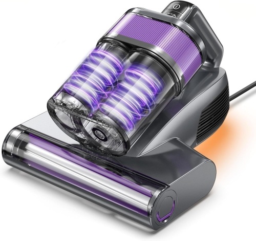 Mattress Vacuum Cleaner, 16Kpa Bed Vacuum Cleaner with 253.7nm UV-C Light, 40800 RPM Beating, HEPA Filter, Ultrasonic & 150°F Heat, 500W Powerful Handheld Vacuum for Dust, Pet Hair, Sofa, Couch & Crib - Lot 2354