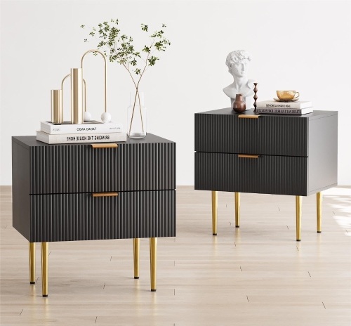Black Nightstand for Bedroom - Lot 2357