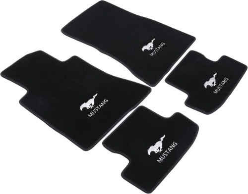 Custom for Ford Mustang 2015-2024 Carpet Mats Non-Slip Night Light Logo Full Coverage Easy to Clean and Install - Lot 2360
