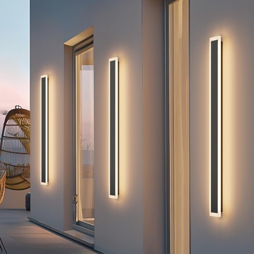 2 Pack 39.4in Long Outdoor Wall Light,Modern LED Exterior Wall Sconce IP65 Waterproof 3000K Linear Exterior Wall Mount Lighting for Garage Porch - Lot 2363