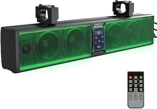 KEMIMOTO 6-Speaker Metal UTV Sound Bar Waterproof Bluetooth Music Sync Multicolor Lights 25-inch - Lot 2395