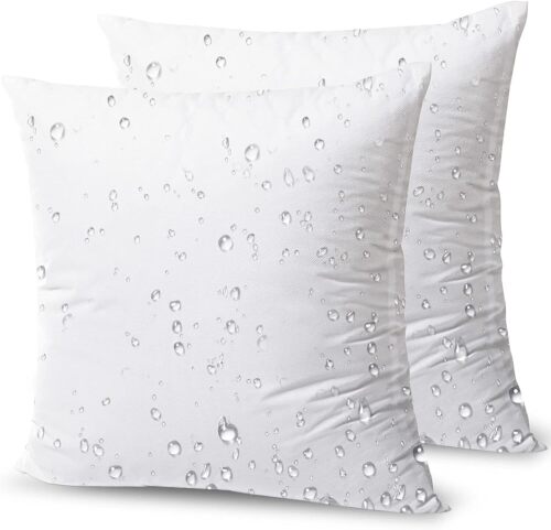 Phantoscope Premium Outdoor Pillow Inserts - Pack of 2 Square Form Water Resistant Polyester Throw Pillows, Couch Sham Cushion Stuffer - Lot 2411