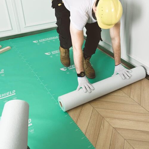 9" x 100' Heavy-Duty Temporary Floor Protection for Construction & Renovation - Lot 2445