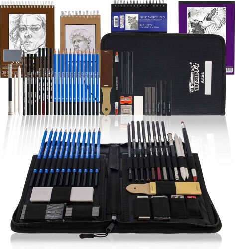 U.S. Art Supply 44-Piece Drawing & Sketching Art Set with 4 Sketch Pads - Lot 2467