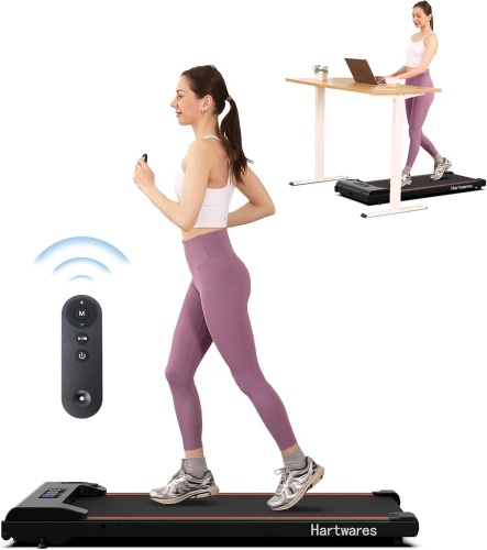 Walking Pad Under Desk Treadmill - Portable With Remote Control, 2.5HP Brushless Motorized, 2 in 1 for Home Office - Lot 2508