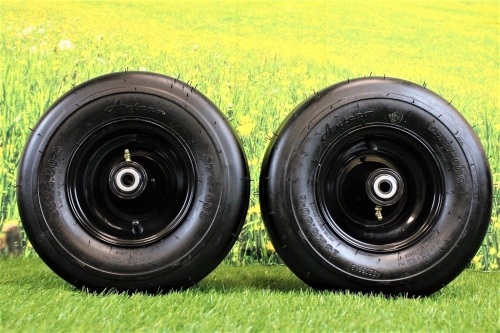 (Set of 2) 13x6.50-6 Black Wheel Assemblies for Carlisle, Exmark, Scag, Toro, JThomas, Sunbelt, and Rotary - Lot 2517