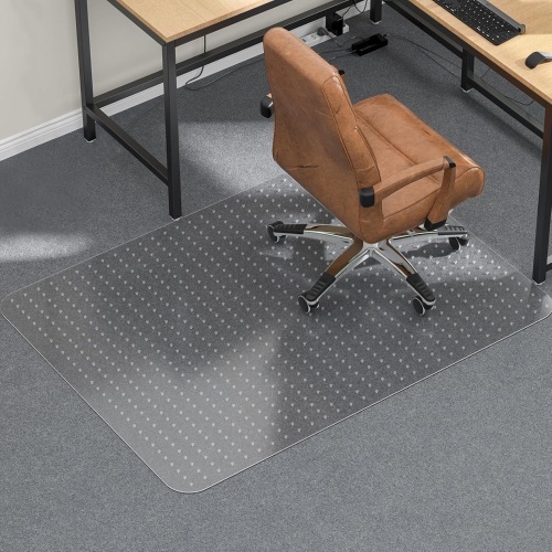 Tonaus Office Chair Mat for Carpeted, 48"×36" Transparent Carpet Floor Protector Cover Rug Mat with Non-Slip Studded Lip, Heavy Duty for Home Computer Desk Rolling Chair - Lot 2522