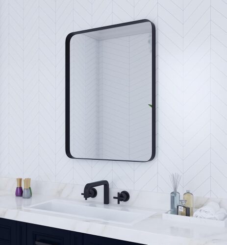Black Bathroom Mirror for Wall - Lot 2526