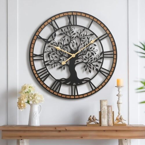 Micasso 24 in Large Tree of Life Wall Clock - Lot 2551
