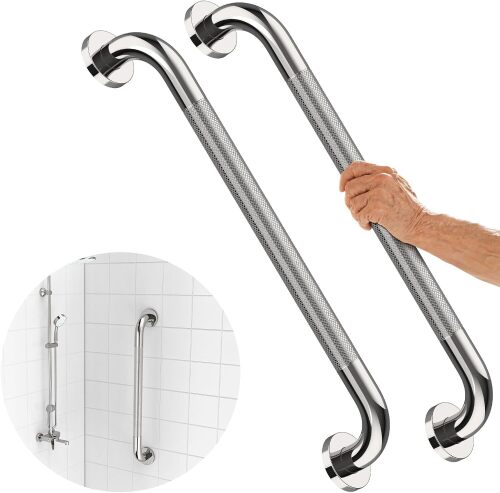 2 Pack 24 Inch Shower Grab Bar with Anti-Slip Grip - Lot 2553