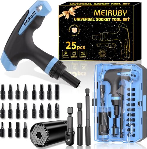 T-Handle Ratchet Driver, Super Universal Socket Tools Set - Lot 2595