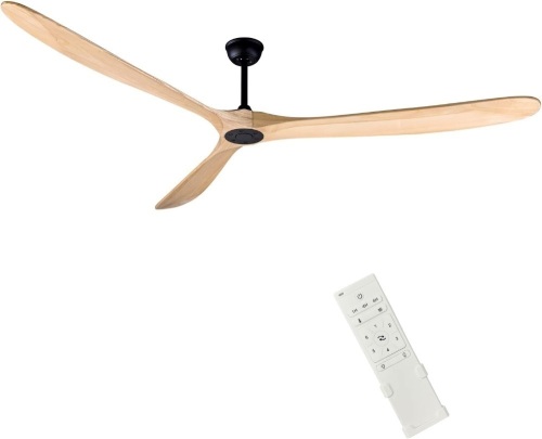 88" Indoor/Outdoor Wood Ceiling Fan, Large Ceiling Fan With Remote Control, 2 Downrods, Reversible DC Motor 50W Quiet Energy Saving - Lot 2608