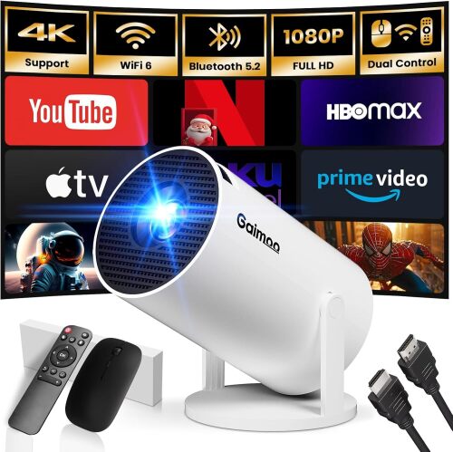 Gaimoo Mini Projector 1080P FHD 4K Support Projector - Lot 8002