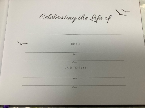 Funeral Guest Book w/ Pen - Lot 2857