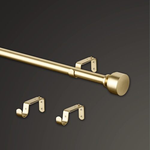 MODE Premium Collection Single Curtain Rod Set with Mod Doorknob Finials - Lot 2545