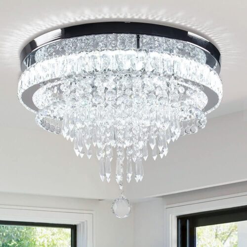 FRIXCHUR 19.7" Crystal Chandeliers Crystal Ceiling Light Fixture - Lot 2708