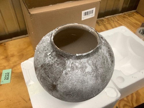 Rustic Ceramic CIrcular Flower Vase - Lot 2715